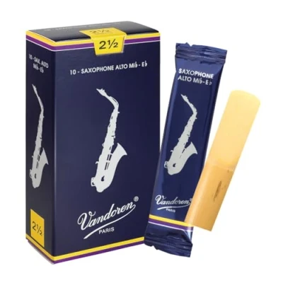 Imagen de Vandoren SR2125 Caja de 10 cañas tradicional n.2.5 para saxofón alto, Azul