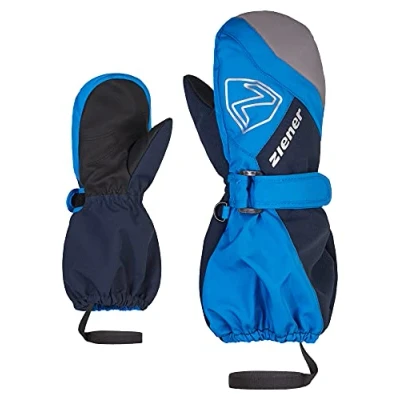 Imagen de Ziener Guantes de esquí Unisex Laurus para bebé, Impermeables, Largos, Reflectantes, Azul Persa, Oscuro, 92 cm