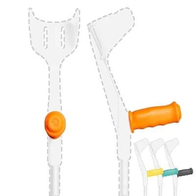 Imagen de MySleeve Asas ergonómicas para muletas (2 unidades), evita que se caigan muletas, accesorios, no anatómicas, 21 x 6,5 9 cm, color naranja