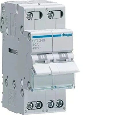Imagen de Hager Conmutador modular 2 polos 40a comun arriba i 0 ii