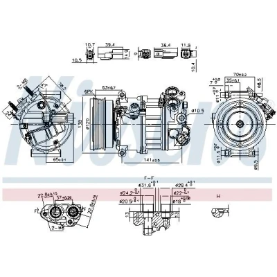 Imagen de NISSENS 890593 Compresor de Aire Acondicionado PXC16 12 PAG 46 YF R 1234yf VOLVO: XC60 I, S80 II, XC70 II Familiar