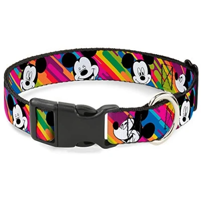Imagen de Buckle Down Mickey Mouse Expressions Multicolor Blanco/Negro Plástico Clip Collar