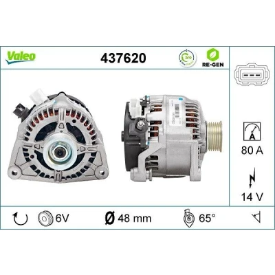Imagen de VALEO 437620 Alternador 14V 80A FORD: Focus Mk1 Hatchback, Berlina, Furgón / Familiar