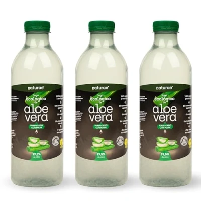 Imagen de NATURAE Jugo Aloe Vera con Pulpa Ecológico 3 Recipientes de 1000 ml Total: 3000