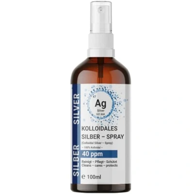 Imagen de 1 spray de plata coloidal 100 ml (40 ppm) en Botella cristal ámbar pulverizadora agua pura