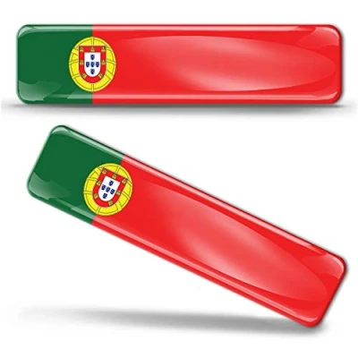 Imagen de Biomar Labs 2 pcs 3D Gel Pegatinas Bandera Nacional Portugal Silicona Adhesivo Autos Coches Motos Ciclomotores Bicicletas Ordenador Portátil F 17