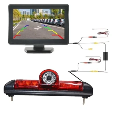 Imagen de Cámara Visión Trasera para Citroen Jumper 2006 2015 Aparcamiento CCD 170 Grados Vista De Coche Luz Freno Monitor 4,3 Pulgadas Camara Coche(Negro)