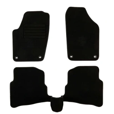 Imagen de DBS 1763201 Alfombrillas de coche A medida para 3 uds. Antideslizante Moqueta en negro 900 g/m² Aspecto terciopelo Modelo Star