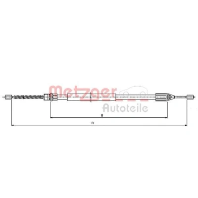 Imagen de METZGER 10.6542 Cable de Freno Mano Atrás izquierda, derecha, izquierda 1442/1053 COFLE