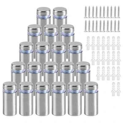 Imagen de YiliYa 20pcs Acero Inoxidable Tornillo Publicitario Vidrio Standoff Holder Tornillo,12 x 25mm Clavo de para Montaje Clavos Publicidad Carteles