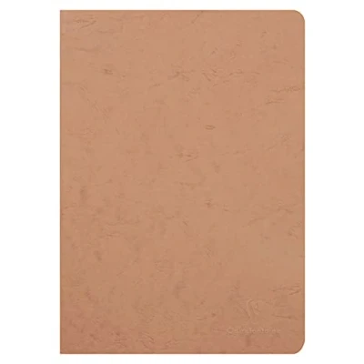 Imagen de Clairefontaine, 733000C, Cuaderno Grapado, A4 (21x29,7 cm), Age Bag, 96 Páginas Blanco Liso 90 gr, Cubierta cartón formato piel grano brillante, Marrón (Tabaco)