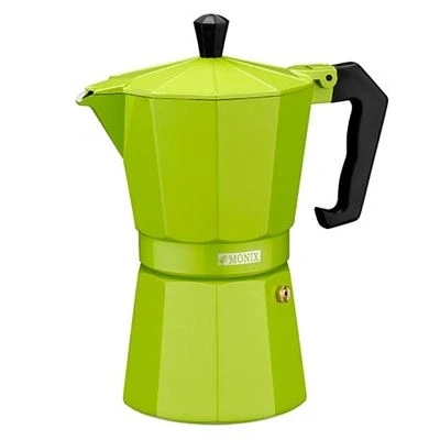 Imagen de Monix Lima Cafetera Italiana de Aluminio, 6 Tazas, Color Verde, 10 cm