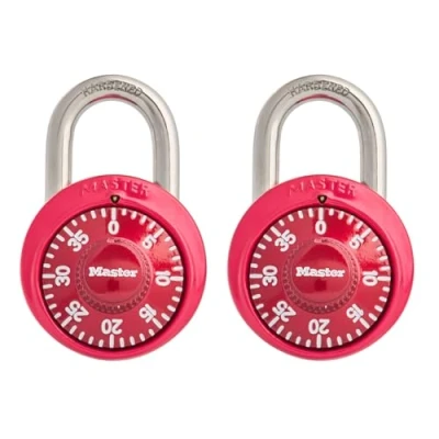 Imagen de Master Lock Candado de bloqueo casillero 1530T, colores surtidos, paquete 2 combinaciones iguales