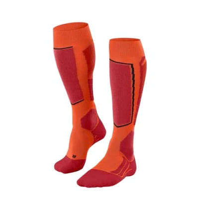 Imagen de FALKE SK2 Intermediate Wool M KH lana hilo funcional calida gruesa 1 par, Calcetines de esquí Hombre, Naranja (Flash Orange 8034), 42 43