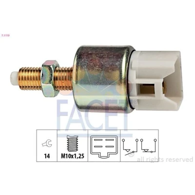 Imagen de FACET 7.1119 Interruptor luces freno mecánico M10x1,25 Made in Italy OE Equivalent ROVER: 800 Berlina, HONDA: CIVIC 6 Hatchback