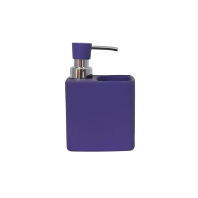 Imagen de MSV Distribuidor DE JABON/Porta Esponja Violeta &#039;Malaga&#039;, Cerámica Pintada, 15x9.5x9.5 cm