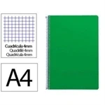 Imagen de Liderpapel Cuaderno espiral a4 smart tapa blanda 80h 75gr cuadro 4mm con margen color verde