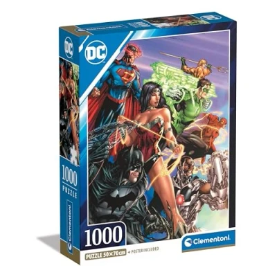 Imagen de Clementoni League DC Comics Justice Leaugue Core Puzzle De 1000 Piezas, Rompecabezas Adultos, Entretenimento, 39852, Multicolor