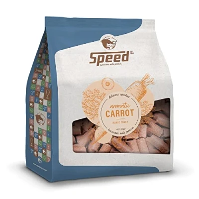 Imagen de Speed Delicious speedies Carrot Delicioso Sabor a Zanahoria, Aperitivo aromático para Cada Caballo, los Mejores Ingredientes, fácil de Usar (5 kg)