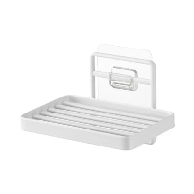 Imagen de Yamazaki 4540 Tower Bandeja de jabón con Gancho película, Blanco, Policarbonato/Pet/Poliuretano, Minimalista, 12 x 8.5 7.8 cm