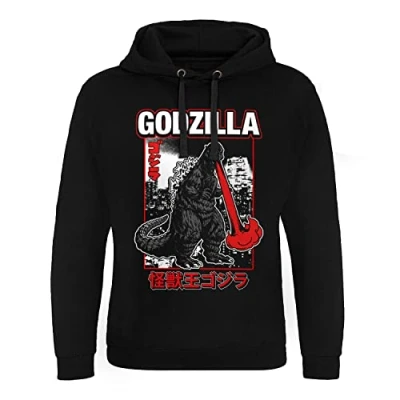 Imagen de Godzilla Licenciado Oficialmente Atomic Breath Epic Sudaderas con Capucha (Negro), Medium