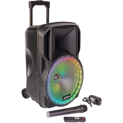 Imagen de PARTY Light &amp; Sound 15RGB BAFLE PORTATIL 15’’/38CM con USB, TF, Bluetooth, FM, Micro VHF Y Mando A Distancia
