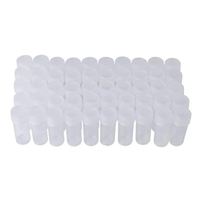 Imagen de 50 piezas Botellas de muestra plástico 5 ml volumen Contenedor almacenamiento pequeño