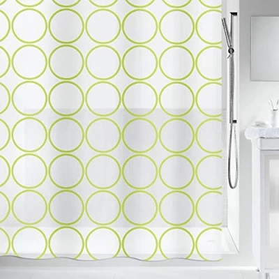 Imagen de Spirella 180 x 200, Verde colección Ando, Cortina de Ducha Textil, 100% Polyester, PEVA