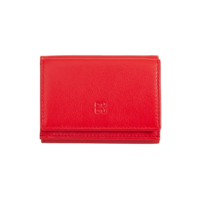 Imagen de DUDU Cartera Hombre Pequeña de Piel, Carteras Mujer, Diseño Compacto con Monedero, Espacio para Billetes y Tarjetas Rojo Fuego