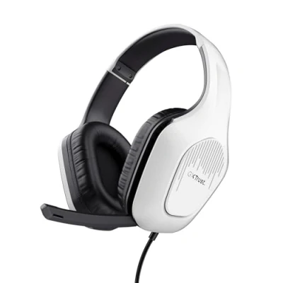 Imagen de Trust Gaming GXT 418W Rayne Cascos Ligeros para PC Xbox PS4 PS5 Switch Mobile, Drivers de 50 mm, Conexión 3.5 Micrófono Plegable, Auriculares con Cable 2m Over Ear, Blanco