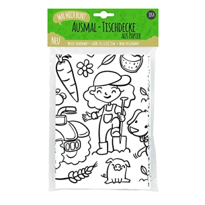 Imagen de Mantel de Papel para Colorear, Motivo: En la Granja, Colorear Dibujos Decoración Fiestas cumpleaños, Actividades Infantiles