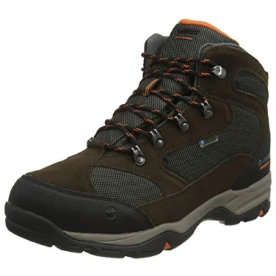 Imagen de Hi Tec Storm WP Wide, Zapatillas para Caminar Hombre, Chocolate Dk/Taupe Dk/Naranja Quemada, 44.5 EU Ancho