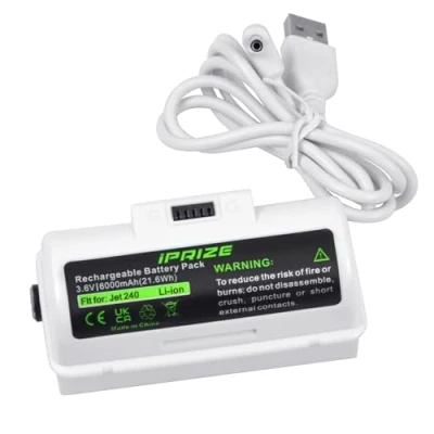 Imagen de iPrize Batería de ion litio repuesto para iRobot Braava Jet 240, 241, 244, 245, 3,6 V, 6000 mAh, equivalente a 4446040, BC674