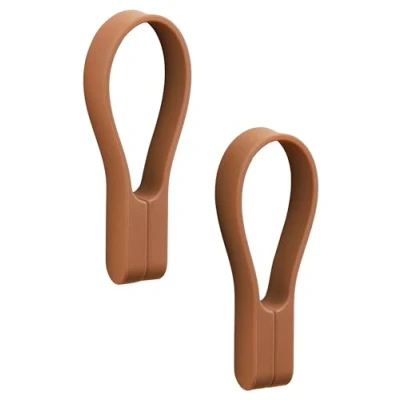 Imagen de Zone Denmark Loop Juego de 2 pinzas magnéticas para toallas y paños cocina, 9 cm, color terracota