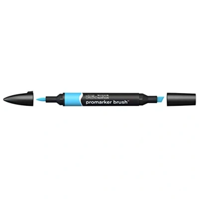 Imagen de Winsor &amp; Newton Promarker Brush Rotulador Doble Punta, Punta Pincel, Tinta Base Alcohol, Color Sky Blue (b137)