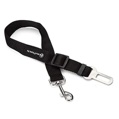 Imagen de Neuftech Cinturón de Seguridad Coche Ajustable para Mascotas, Color Negro