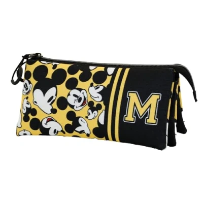 Imagen de Disney Mickey Mouse Yellow Estuche Portatodo Triple ECO, Amarillo, 23 x 11 cm