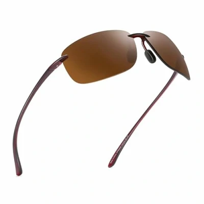 Imagen de JIM HALO Deporte Gafas de Sol Para Hombre Mujer TR90 Sin Marco Borde Irrompible Correr Pescar Béisbol Conducir Marrón