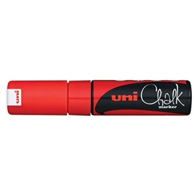 Imagen de UNI Ball 186421 Marcador de ventana y tiza CHALK PWE 8K, 8 mm, punta en cuña, rojo