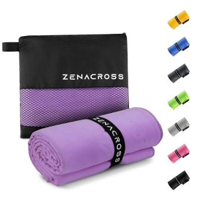 Imagen de ZENACROSS Toalla Gimnasio 70x140cm con Bolsa de Transporte Microfibra Secado Rápido y Versátil Toallas Talla L Púrpura