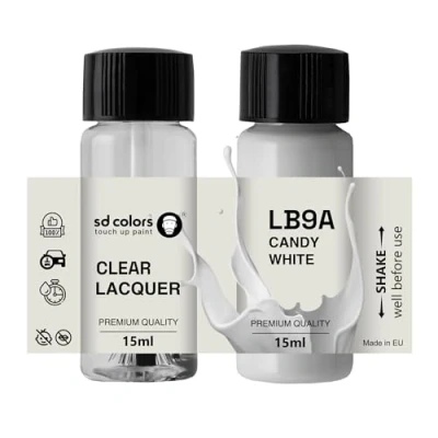 Imagen de SD COLORS Candy White LB9A Pintura para retocar (15 ML, incluye laca), color blanco
