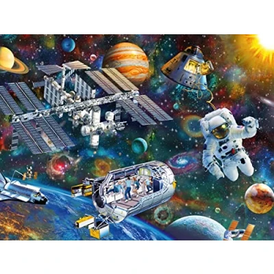 Imagen de Ravensburger Cosmic Exploration Corazón Rompecabezas de 200 Piezas, Unidades, Multicolor, 19.5&quot; x 14.25&quot; (12692)