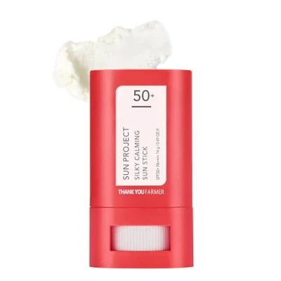 Imagen de THANKYOU FARMER Sun Project Silky Calming Stick SPF50+ PA++++, Water Resistant, Matte Finish, Calamine and Centella Asiatica, Korean Sunscreen Face, Travel Size, for Face