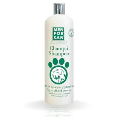 Imagen de MENFORSAN Champu para Perros con Aceite de argan y proteinas 1L, Revitaliza el Pelaje la Mascota