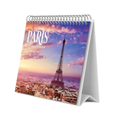 Imagen de Calendario sobremesa 2025 Paris 2025: base resistente mesa 2025, Planificador mensual: con espacio para anotar y vista mensual global