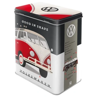Imagen de Nostalgic Art Caja de Almacenamiento Retro l VW Good in Shape Idea Regalo Furgoneta Volkswagen, Lata Grande café, Diseño Vintage, 3