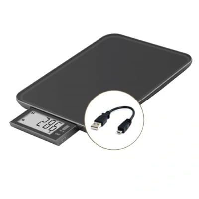 Imagen de LITTLE BALANCE 8580 Slide 10 Negro USB R, Báscula de cocina sin batería USB, Reparable, kg,
