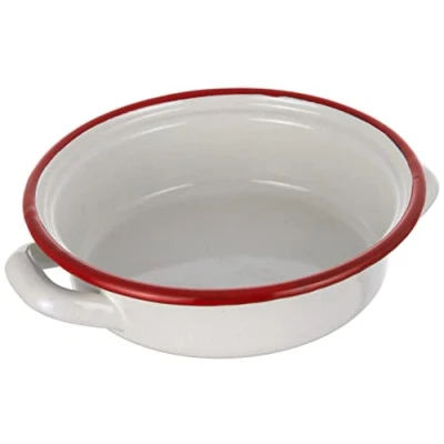 Imagen de Ibili Plato Huevos Bordeaux 14 CM, Stainless Steel, Blanco/Rojo, x cm