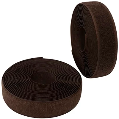 Imagen de AERZETIX C65967 Cinta/rollo de scratch 30mm 5 metros auto agarre organizador/sujetacables tira enganche bolsa prenda correa color: cacao en poliamida y poliéster