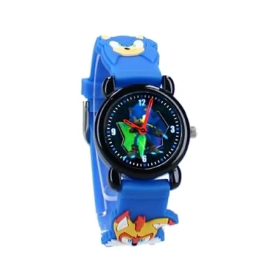 Imagen de My sweety pop Reloj analógico para niños, diseño de Sonic, color azul, escuela, guardería, vacaciones, regalo, rosa, correa